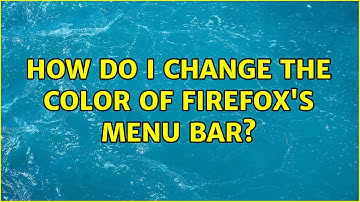 How do I change the color of Firefox
