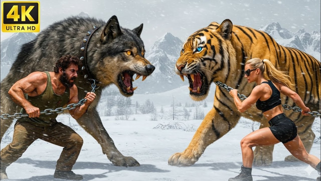 White Tiger vs Wolf | Brutal Animal Battle for Wild Supremacy