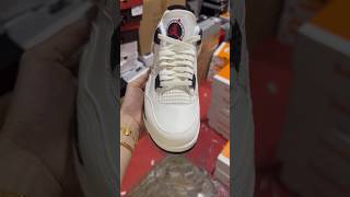 Nike AJ4 White, Black, and Red Mid-Top Retro Basketball Shoes, Unisex, Trendy, Casual Sports Shoes