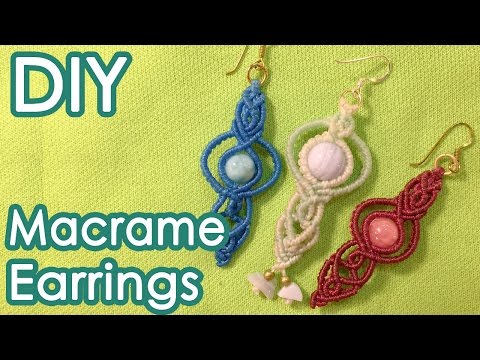 マクラメ編みで作る夏向けイヤリングの作り方 Macrame Summer Version Earrings Tutorial マクラメ編み Youtube
