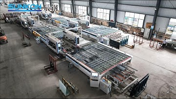 Glass double edging production line in straight type