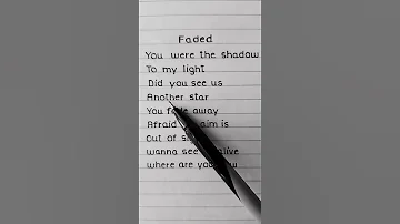 Faded Alan Walker Lyrics 