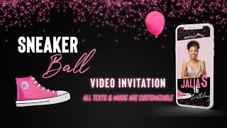 Sneaker Ball Invitation, Digital video Invitation