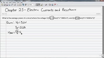 1012 Chapter 25 Electric Current and Resistance Alternating Current   Power Example
