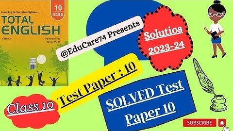 10th Total English Solutions 2023-24 Test Paper 10 Direct & Indirect Speech