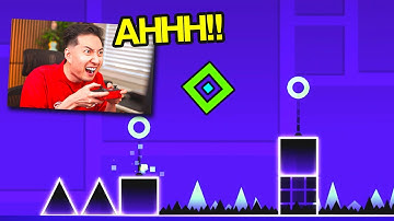 MY FIRST TIME PLAYING GEOMETRY DASH.. (RAGE QUIT)