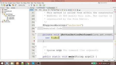 How to link JFrame to another JFrame NETBEANS