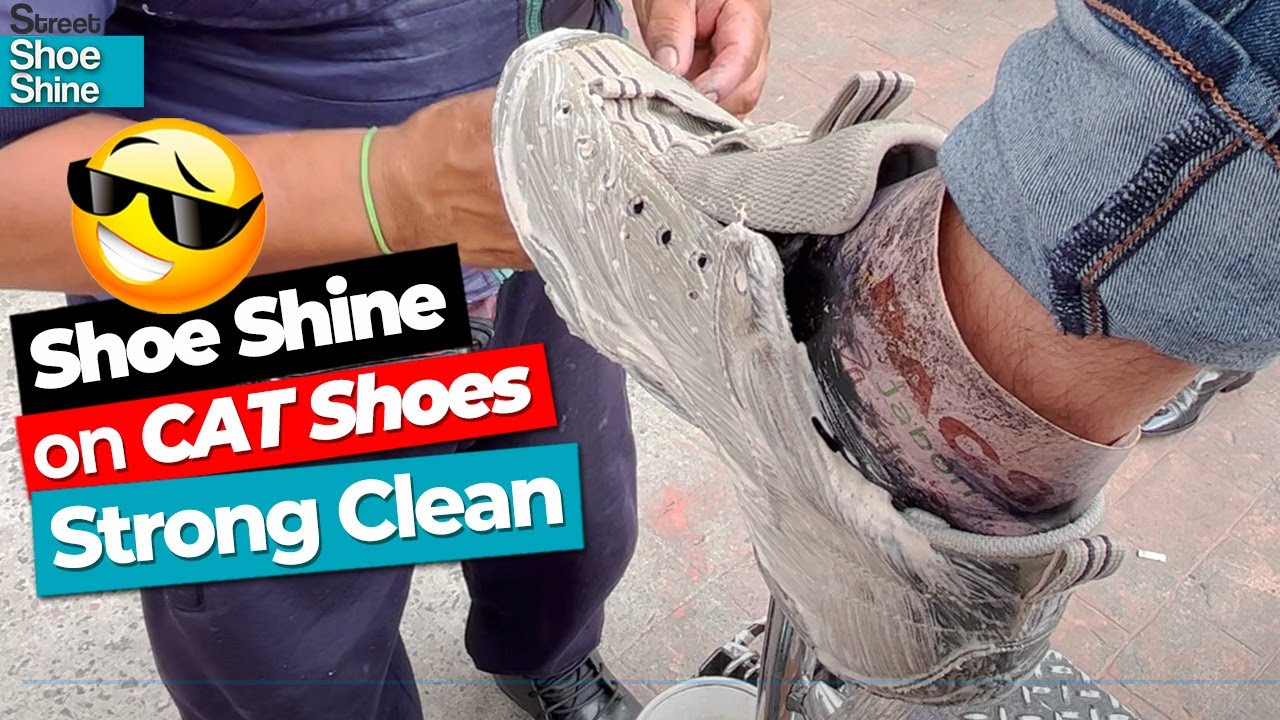 Сервис ASMR SHOE SHINE 👟👟 на CAT Construction Shoes
