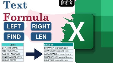 Excel in Hindi -Text Function LEFT, RIGHT, FIND, LEN - Employee’s Email Address #Skrlearningpoint