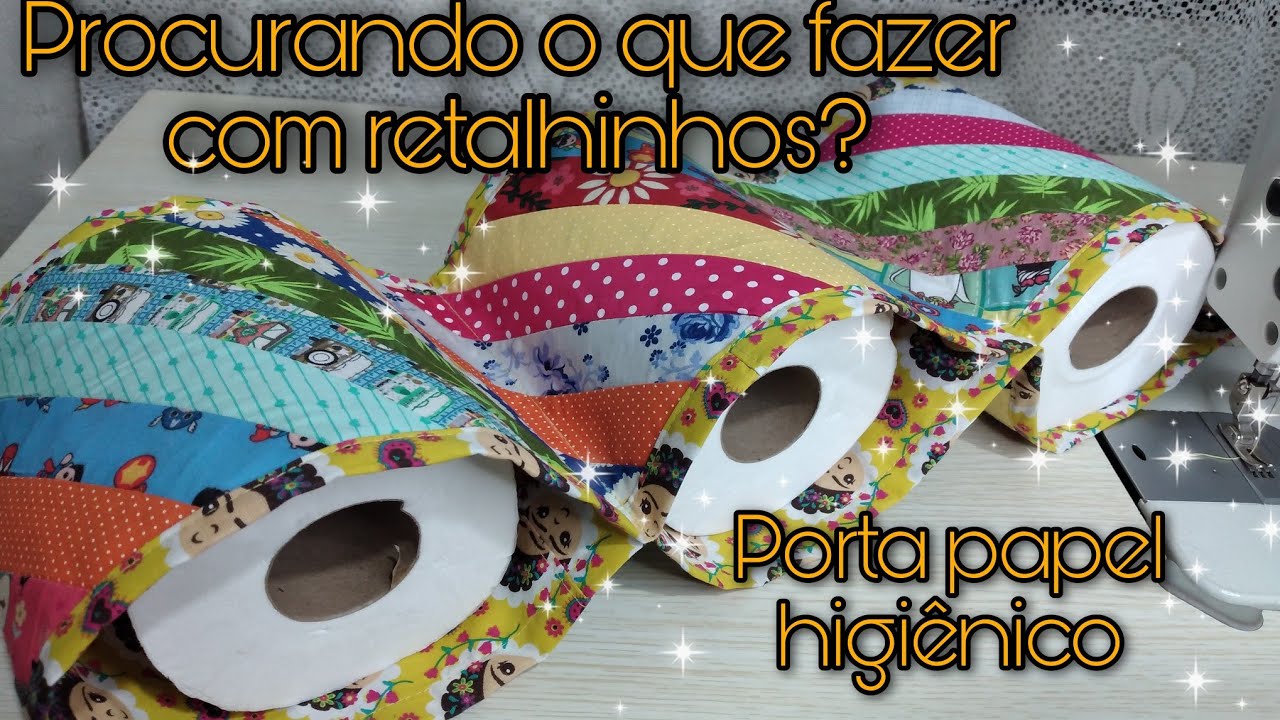 O que fazer com retalhinhos?Porta papel higiênico triplo|what to do with scraps? toilet paper holder