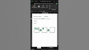Excel - Datum und Uhrzeit mit einer Tastenkombination