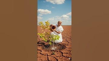 Grandmother saved the mango tree from drying up by watering it😭 #ai #tree #save #guava