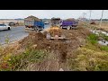 Full Videos Rocky Soil In Pond Dam Of New Fill &amp; Skill Operator D31P Komatsu Dozer PuSh IN To WaTer