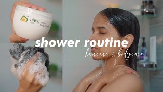 Sunday shower routine - haircare \& bodycare