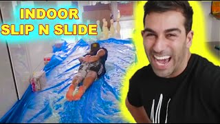 Crazy Indoor Slip N Slide!!