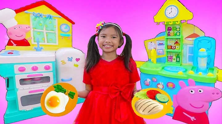 Wendy Pretend Play Cooking Food w/ Peppa Pig Resta...