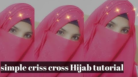 criss cross Hijab Style with chiffon/ jorjet Hijab( full  coverage)