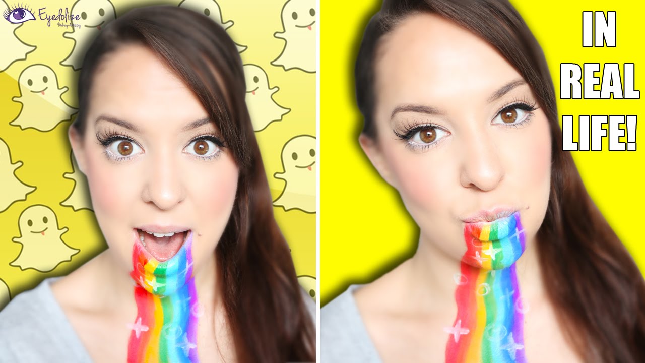 Snapchat In Real Life Rainbow Barf Filter Makeup Tutorial