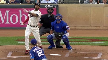 TEX@MIN: Hicks leadoff blast gives Twins early lead