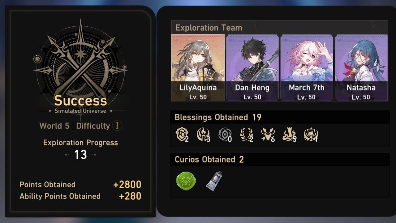 Simulated Universe World 5 Boss Fight F2P Chars Only [Honkai Star Rail