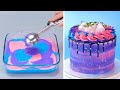 Amazing galaxy mirror cake decorating tutorials  most satisfying cake tutorial  so yummy