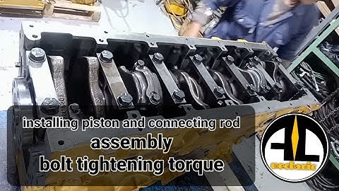 CAT C11 ENGINE,INSTALLING PISTON AND CONNECTING ROD ASSEMBLY,BOLT TIGHTENING TORQUE
