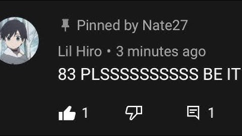 If you guess the number, you will be the thumbnail and pinned. (Edited)