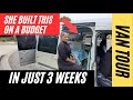 VAN TOUR:62 Year Old Female Nomad Builds Out Van in 3 Weeks