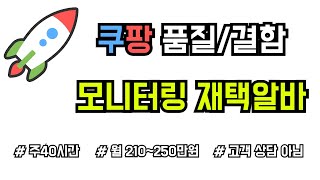월 210~250만원 쿠팡 품질, 결함 모니터링 재택알바 I 고객상담업무 아님!