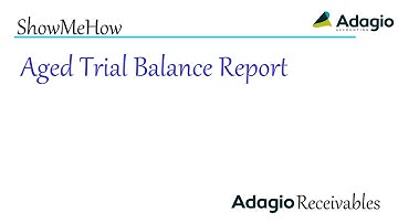 Adagio Receivables - Aged Trial Balance Report
