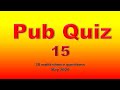 Pub Quiz (#15) 20 Multiple-Choice Trivia Questions and Answers  (May 2020)