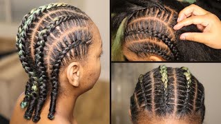 Stitch Braids Tutorial for Beginners I Natural Hair