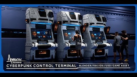 Cyberpunk Command Kiosk – Game Ready Sci Fi Console for Blender & Unreal  3D Asset product Demo