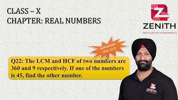 The LCM and HCF of two numbers are 360 and 9 respectively. If one of the numbers is 45, find .......