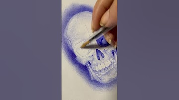 Ballpoint Pen Shading Technique. #crosshatching #skulldrawing #drawingtutorial