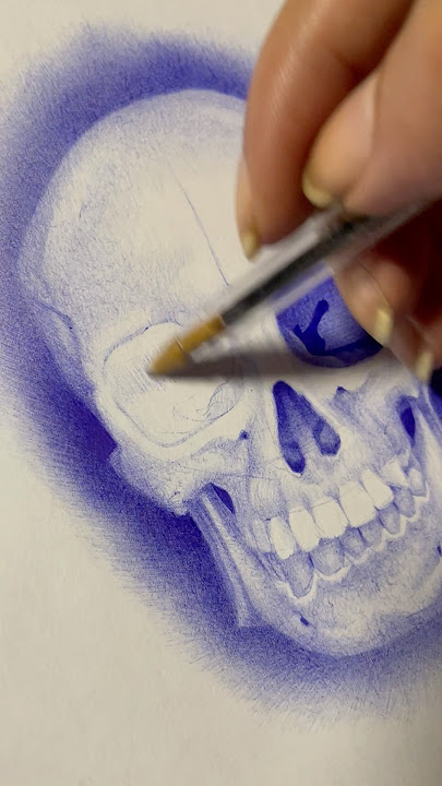 Ballpoint Pen Shading Technique. #crosshatching #skulldrawing #drawingtutorial
