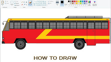 How to draw KSRTC Bus [ Old ] on computer using Ms Paint | Bus drawing Tutorial | 90s KSRTC Bus.