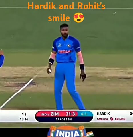 Hardik and Rohit in match๐ #fun #cricket#match#india
