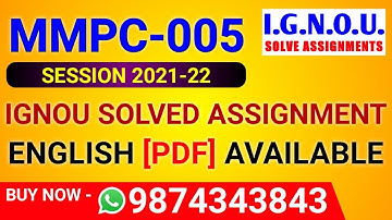 MMPC-005 Solved Assignment 2021-22 in English, MMPC 5 Solved Assignment 2022, MMPC-005 Assignment