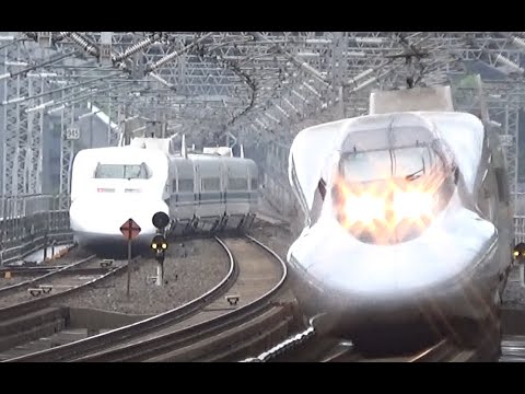 [日本]JR西日本山陽新幹線700系B編組發車與700系E編組新山口站通過20170809