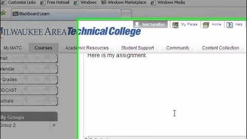 MATC - Blackboard - How to Submit an Assignment