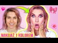 🎀 Cały makijaż NA RÓŻOWO! 🎀 makijaż jednym kolorem 😂 Agnieszka Grzelak Beauty