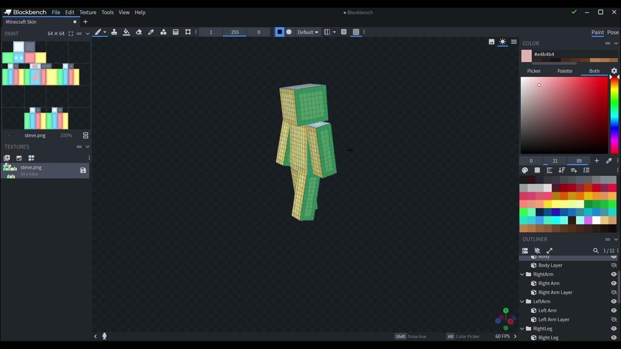 Basic Skin making Blockbench Tutorial - YouTube