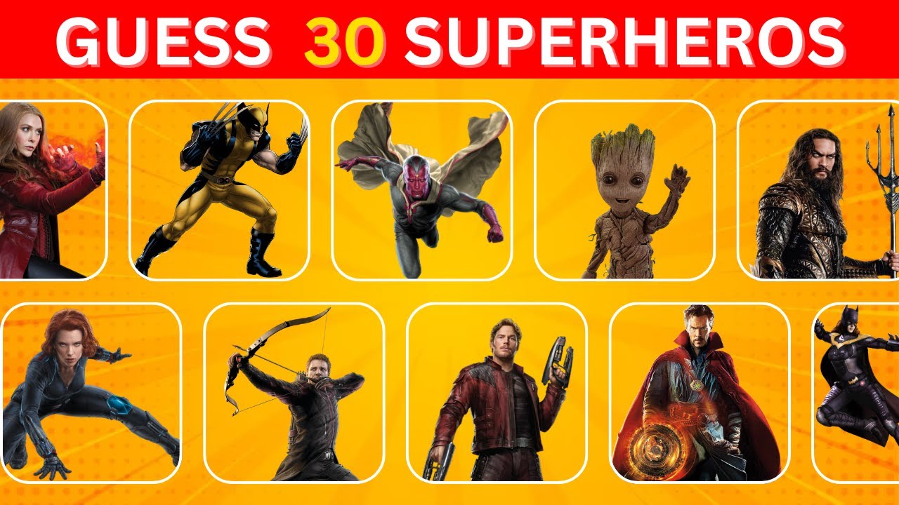 Only Real Fans Can Identify These 30 Superheroes in 10 Seconds | Quiz Bunnies