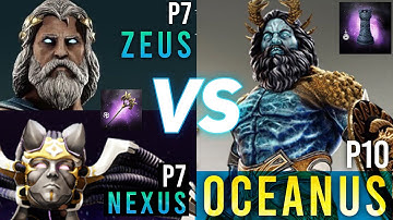 Zeus P7 & Nexus P7 VS Oceanus P10 ~ ❄️ Ice King ❄️ Max melee,range,elemnt res.|Dawn of Titans
