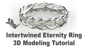 Jewelry 3D Modeling Tutorial- Intertwined Eternity Ring with Rhino 3D #358