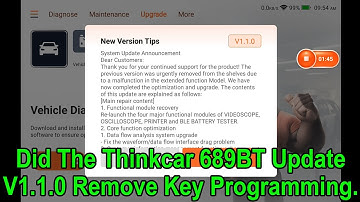 Thinkcar 689BT Update for Modules and is Key Programming Still Available.