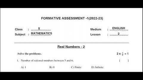 AP10th Formative Assessment-1 Question Papers for 2022-23  | AP10th class Maths FA-1 modelpaper #FA1