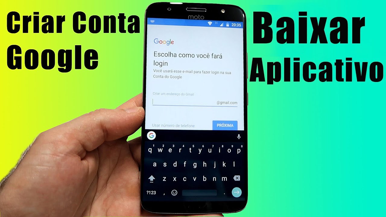 Criar Conta na PLAY STORE para BAIXAR APLICATIVOS / Conta Google 2020 