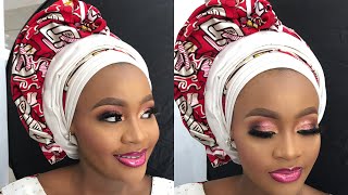 EID TURBAN TUTORIAL | turban tutorial Ankara mixed with rawsilk 2021